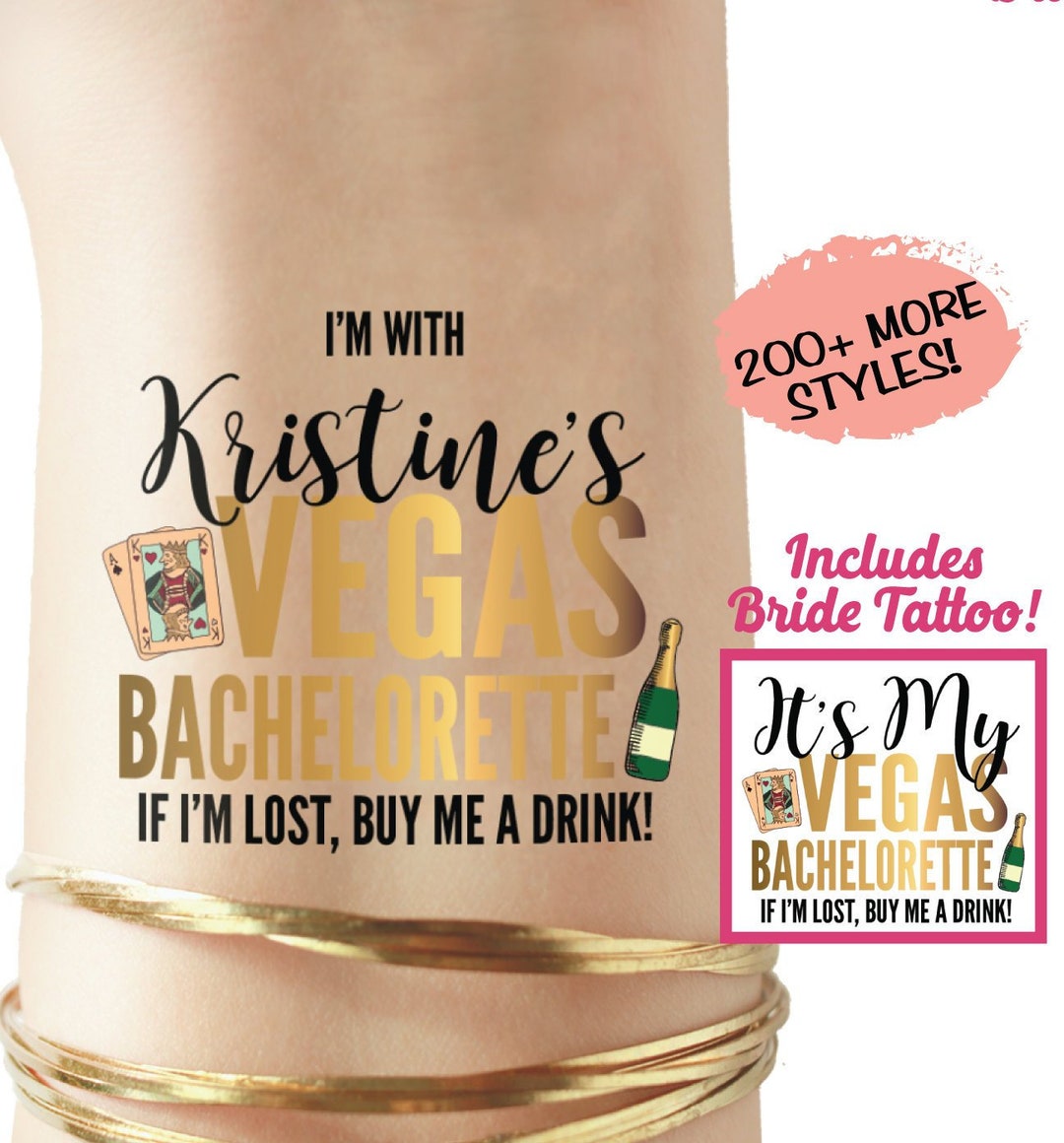 Bachelorette Tattoos, Buy Me A Drink Arrows Vegas Themed Temporary