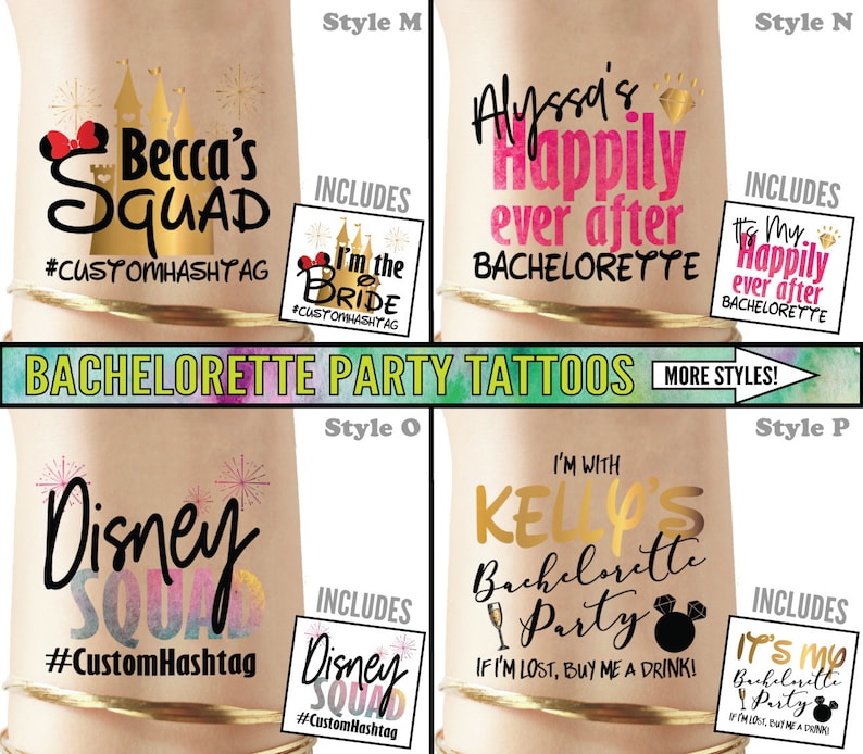 Set of Disney birthday tattoos, disney party invitation, disney birthday tshirt, princess birthday disney birthday girl shirt princess party image 5