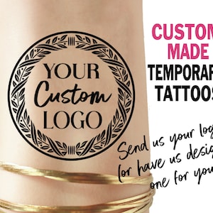 Custom Image Temporary Tattoo - company logo - logo tattoo - custom tattoo - party favor - sports team tattoo - name tattoo - custom sticker