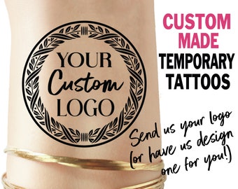 Custom Image Temporary Tattoo - company logo - logo tattoo - custom tattoo - party favor - sports team tattoo - name tattoo - custom sticker