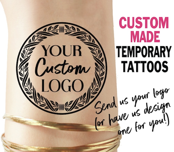 Custom Image Temporary Tattoo - company logo - logo tattoo - custom tattoo - party favor - sports team tattoo - name tattoo - custom sticker