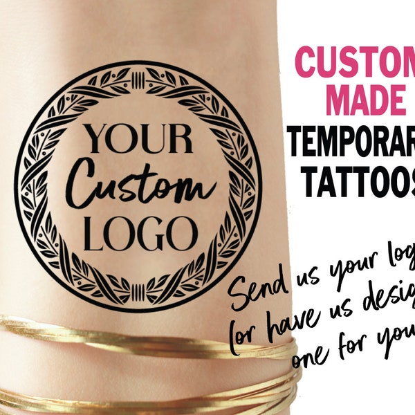 Custom Image Temporary Tattoo - company logo - logo tattoo - custom tattoo - party favor - sports team tattoo - name tattoo - custom sticker