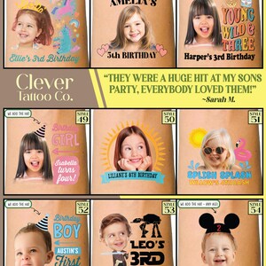 One Happy Dude custom birthday party favors - temporary tattoos - boy first birthday - Kids birthday decor ideas - face tattoo stickers blue image 7