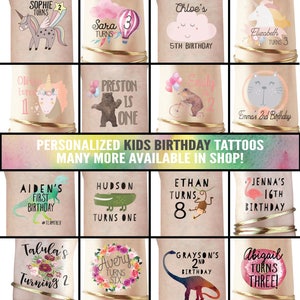 Temporary kids tattoos personalized - Mermaid party - mermaid birthday - mermaid cake - mermaid games - mermaid sticker - mermaid art- tail image 6