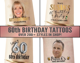 60th Birthday Tattoos, Custom Tattoos, Custom Face Tattoos, Custom Temporary Tattoos, Photo Temporary Tattoos, Couple Tattoos, Face Tattoos