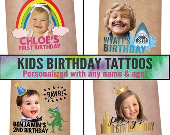 Unicorn Party Favors Custom Tattoos | Unicorn Birthday Party, Unicorn Themed Birthday, Unicorn Birthday Party Tattoo, Unicorn Parties invite