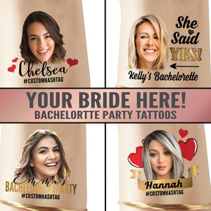 Bachelorette Party Favors - Bachelorette Tattoo - Bachelorette Party Favor - Groom&#39;s Face Tattoo - Bride Tattoo - Bride Gift - Funny Gift