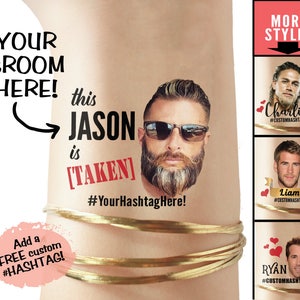 Bachelorette Party Favor - Bachelorette Tattoo - Bachelorette Party Favors - Groom&#39;s Face Tattoo - Bride Tattoo - Bride Gift - Funny Gift