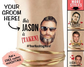 Photo tattoo, groom face bachelorette party,  face tattoo custom bachelorette, gift for her, bride to be gift, unique bachelorette party