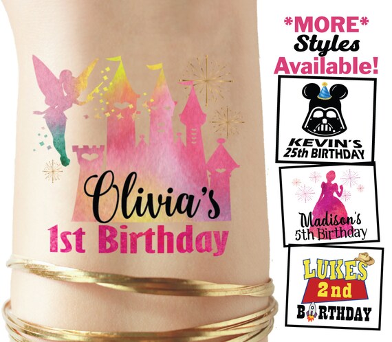 Set of Disney birthday tattoos, disney party invitation, disney birthday tshirt, princess birthday disney birthday girl shirt princess party