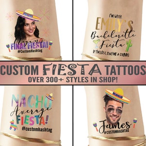 Lets Fiesta Party Tattoos Favors | let&#39;s fiesta, birthday fiesta, bachelorette fiesta, final fiesta, Pinata, fiesta Cactus, cinco de mayo