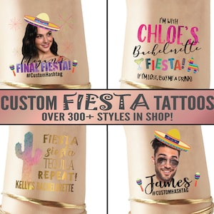 Mexico bachelorette - Let's fiesta - Cactus themed party tattoos - fiesta bridal shower - fiesta wedding - final fiesta nacho average bride