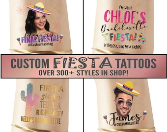 Mexico bachelorette - Let's fiesta - Cactus themed party tattoos - fiesta bridal shower - fiesta wedding - final fiesta nacho average bride