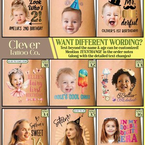 One Happy Dude custom birthday party favors - temporary tattoos - boy first birthday - Kids birthday decor ideas - face tattoo stickers blue image 5