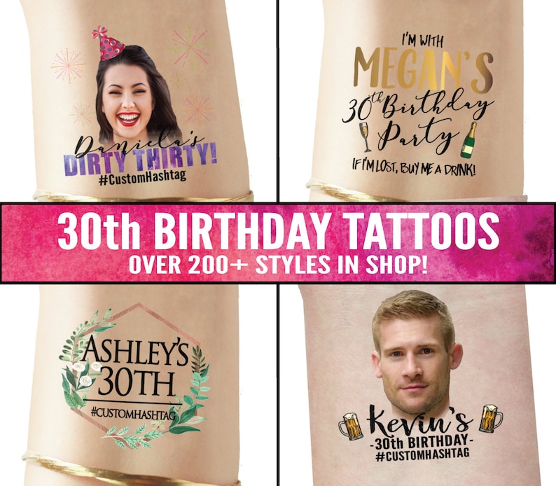 Tattoo Birthday Banner Personalized Party Backdrop Decoration