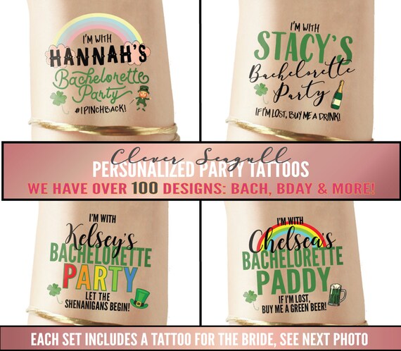 St Patricks Day Bachelorette party tattoos, st paddys day, kiss me im irish, shamrock, st pattys day, irish shirt, shamrock tattoo, clover