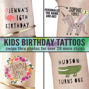 Set Blumenkranz Geburtstag Tattoos, Blumentorte, Blumengesteck, Blumentattoos, Boho Tattoo, buntes Tattoo, Kinder Tattoo