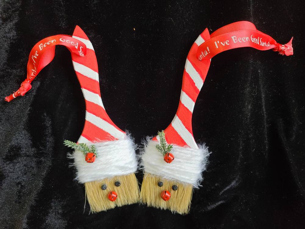 Santa Claus Paintbrush Christmas Ornaments Etsy