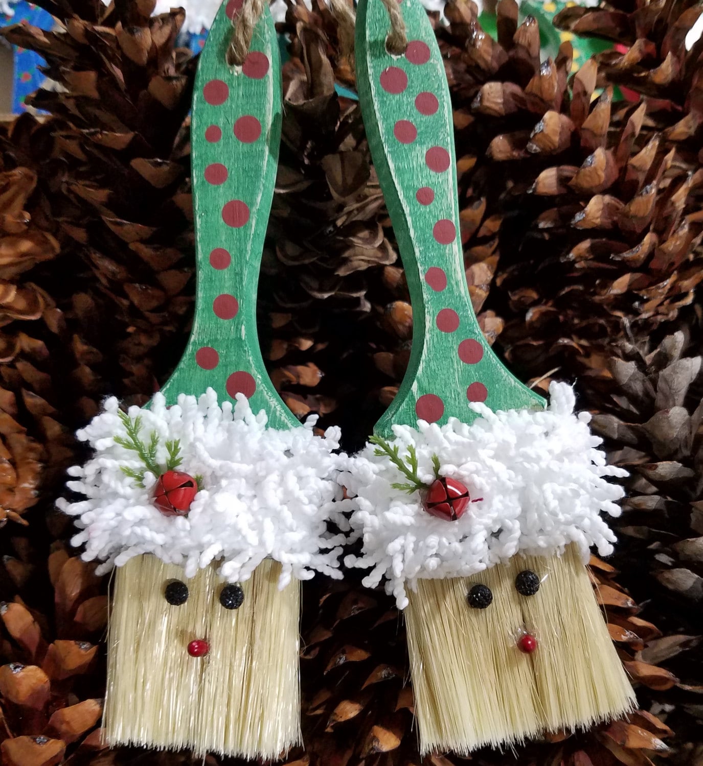Santa Claus Paintbrush Christmas Ornaments Etsy
