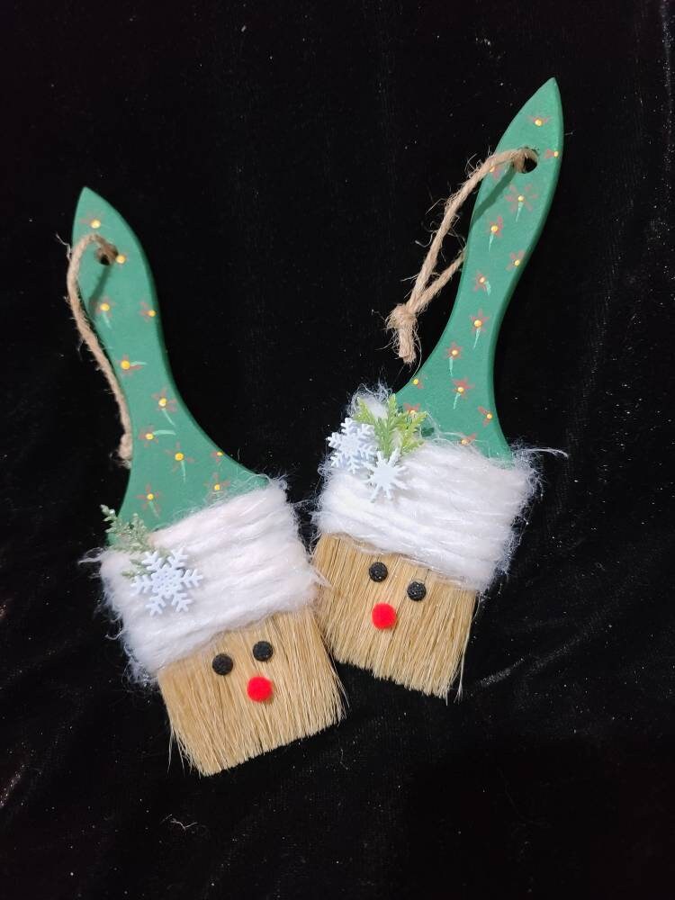 Santa Claus Paintbrush Christmas Ornaments - Etsy