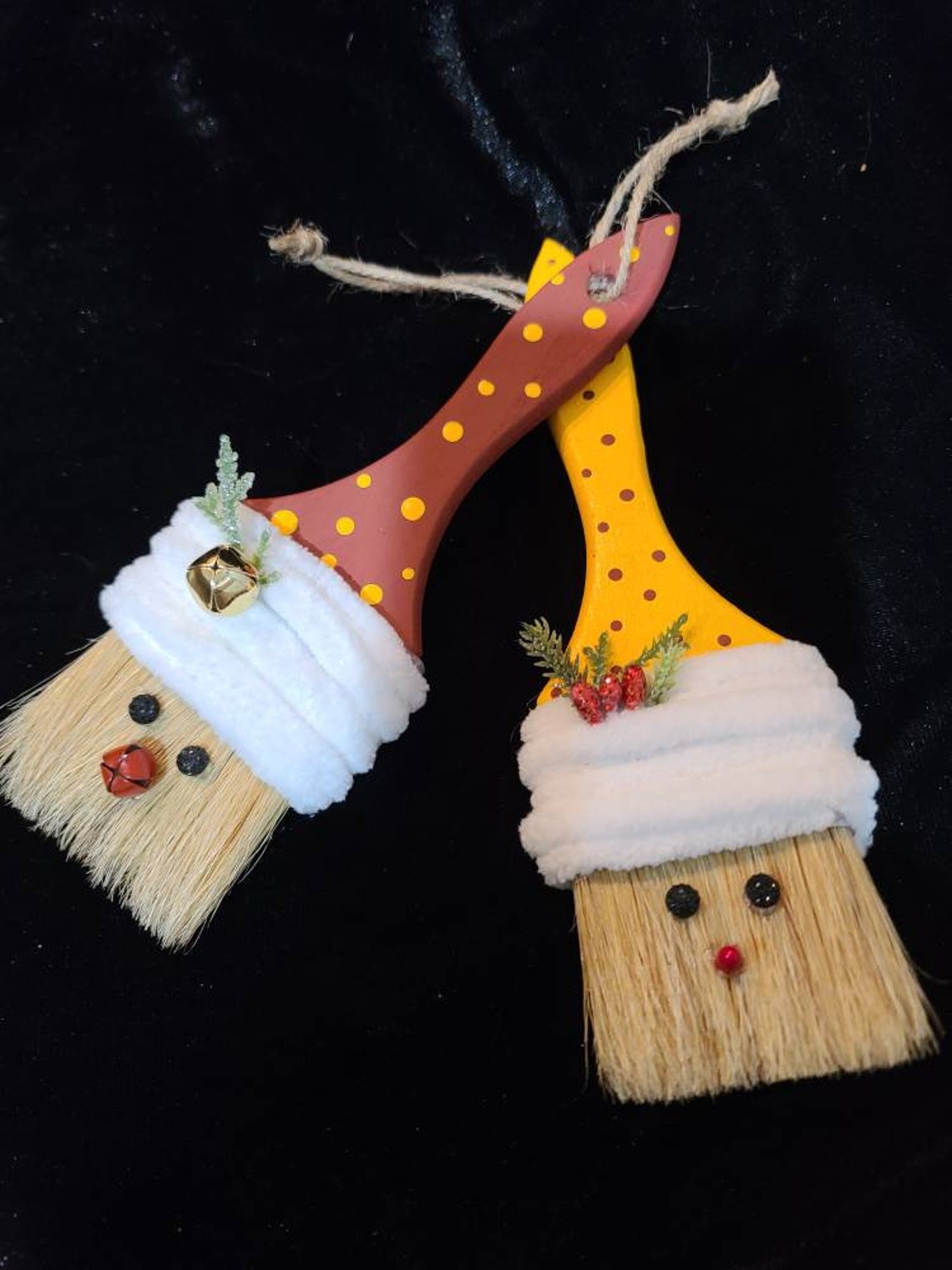 Santa Claus Paintbrush Christmas Ornaments Etsy