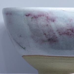 Unique pink and blue bowl, wheel thrown in stoneware -ceramic pottery handmade bowl