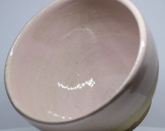 Bol à dessert rose, riz, céréales « Rose sur grès » jeté à la roue - bol fait main en poterie céramique pour nouilles, soupe, pâtes, céréales, desserts