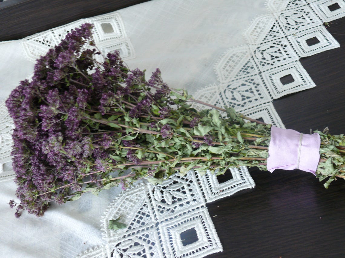SALE Dried Oregano Purple Dried Flowers Herb Banch Dried Etsy