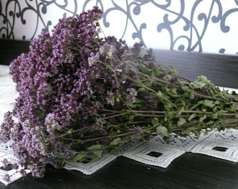 Orégano morado seco, hierba natural, decoración para bodas