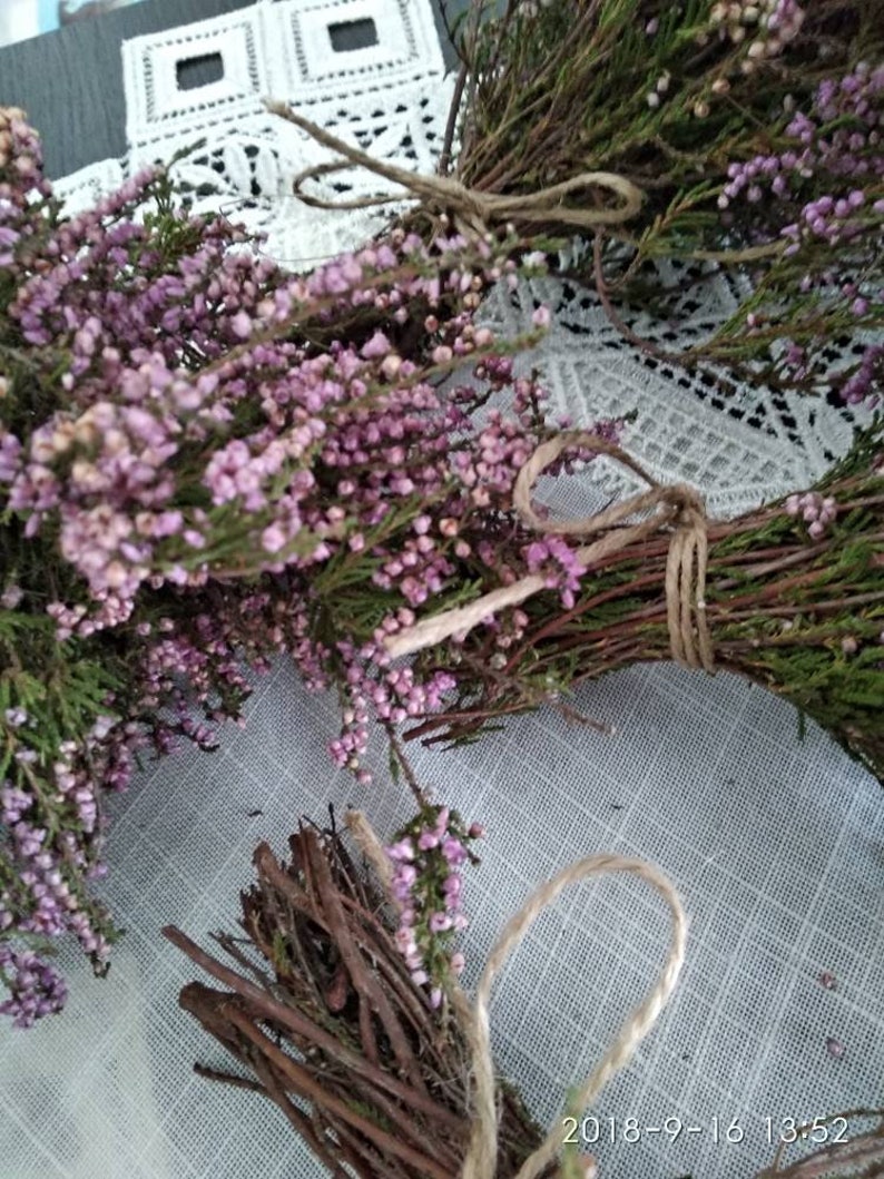 Bouque of heather dried purple flowers bouquet of purple Etsy