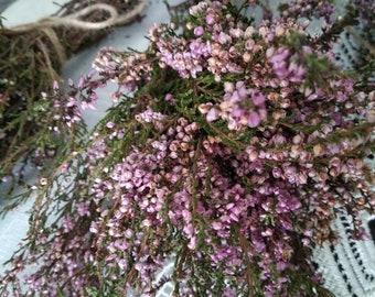 Dried Purple Heather Bouquet, Rustic Wedding Decor