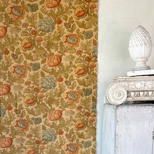 74x30 c 1900 Artichoke design heavy weight Antique French  farmhouse country linen cottage decor textile fabric eco-friendly