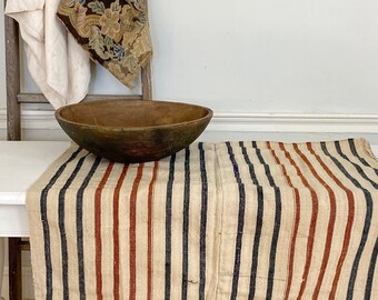 BLACK Grain sack FABRIC table Runner Vintage antique organic wool hand-woven Upcycled Reusable Recycled Eco Friendly Farmhouse country