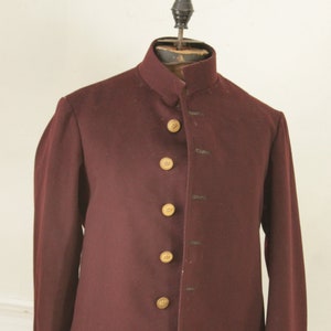 Vintage Bellhop's Jacket 1930s Burgundy Felted Wool French Workwear Uniform image 1