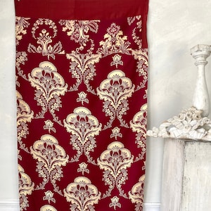 Antique burgundy and cream French fabric gorgeous design material floral red and white print printed design furnishing fabric Textile Trunk