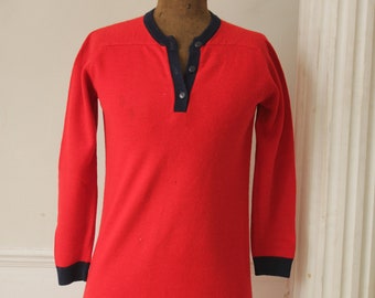 Vintage Sweater Dress or Tunic 1960's woman's red wool blend tunic Sanci brand