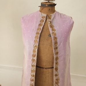 Vintage Vest French Theatrical Costume Purple Velvet & Plaid image 1