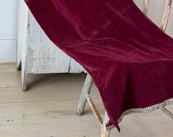4.9 YARDS x 21 Italian velvet fabric material cloth  Antique Burgundy toned maroon eco-friendly