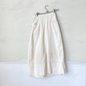 Vintage French Skirt Cream Beige Cotton Rayon 1930s-40s France The Textile Trunk image 1