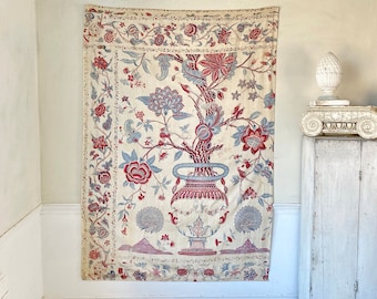 Coromandel Palampore  Indian Chintz 18th century painted resist and mordant dyed The textile Trunk Unique handmade