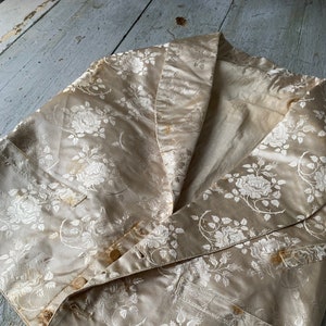Antique Silk Vest Early Pale Cream Tone Wedding Waistcoat Embroidered 1800s eco-friendly