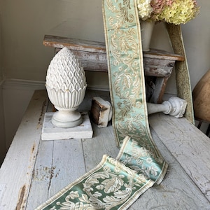 Bordure tissée bleu glacier de damas de soie antique de conception de gland de 2,6 mètres pour des oreillers matériel de tissu de décoration de style campagnard français