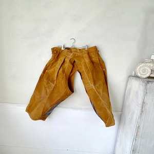 French Vintage Workwear Chaps 1930s Work Wear Historic Chore Wear 44 inch waist The Textile Trunk Boho steampunk eco-friendly