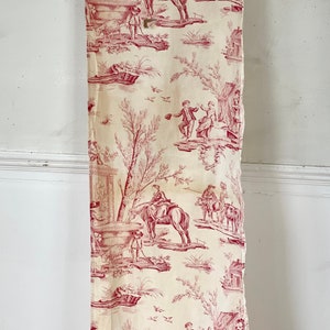 Antique  French toile fragment late 1800s-1900 historical fabric farmhouse cottage fabric material The Textile Trunk eco-friendly