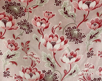 Pink Art Deco Nouveau fabric cotton material old fabric Upholstery material