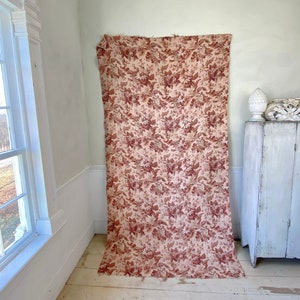 Sewing project Antique French fabric European from France country farmhouse   décor Doll Clothing The Textile TrunkUnique window treatment