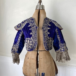 Antique Royal Blue Opera Costume San Carlo Opera Company New York City Ottone Pernpruner Historical Theatre The Textile Trunk Coastal home