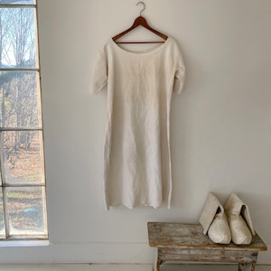 Chemise de nuit en mélange de lin et de coton naturel Français chemise de travail en lin tissé à la main chemise de nuit vintage vêtements de travail vêtements de travail Le tronc en textile