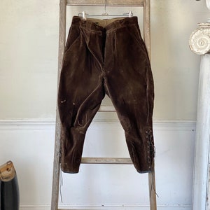 パンツ 1940s- euro vintage corduroy trousers Original 1940s Brown French Corduroy Workwear Trousers