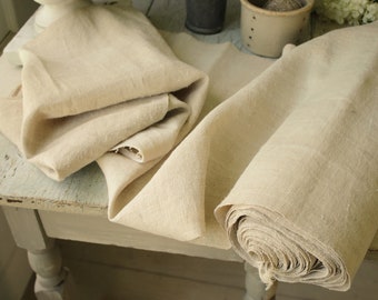 Antique homespun Plain Hemp Linen Bolt  PER YARD Organic Fabric Antique sheeting textile great for upholstery eco-friendly